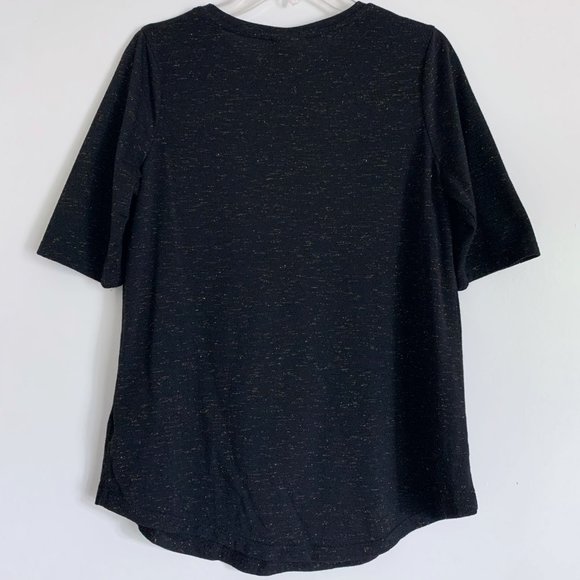 Who What Wear Black t-shirt with gold flecks - Picture 3 of 6